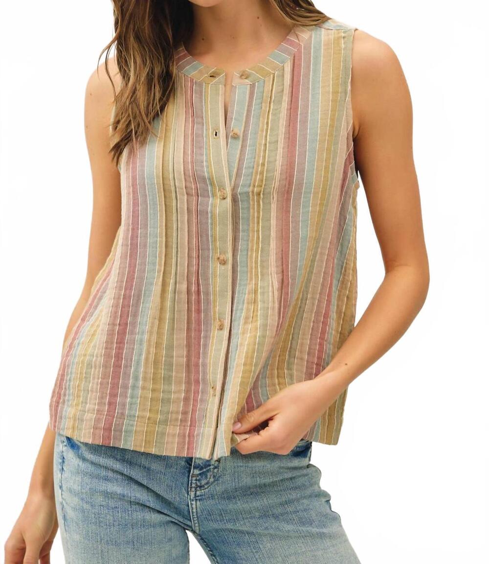 NEW BE COOL balen stripe tank top in multi